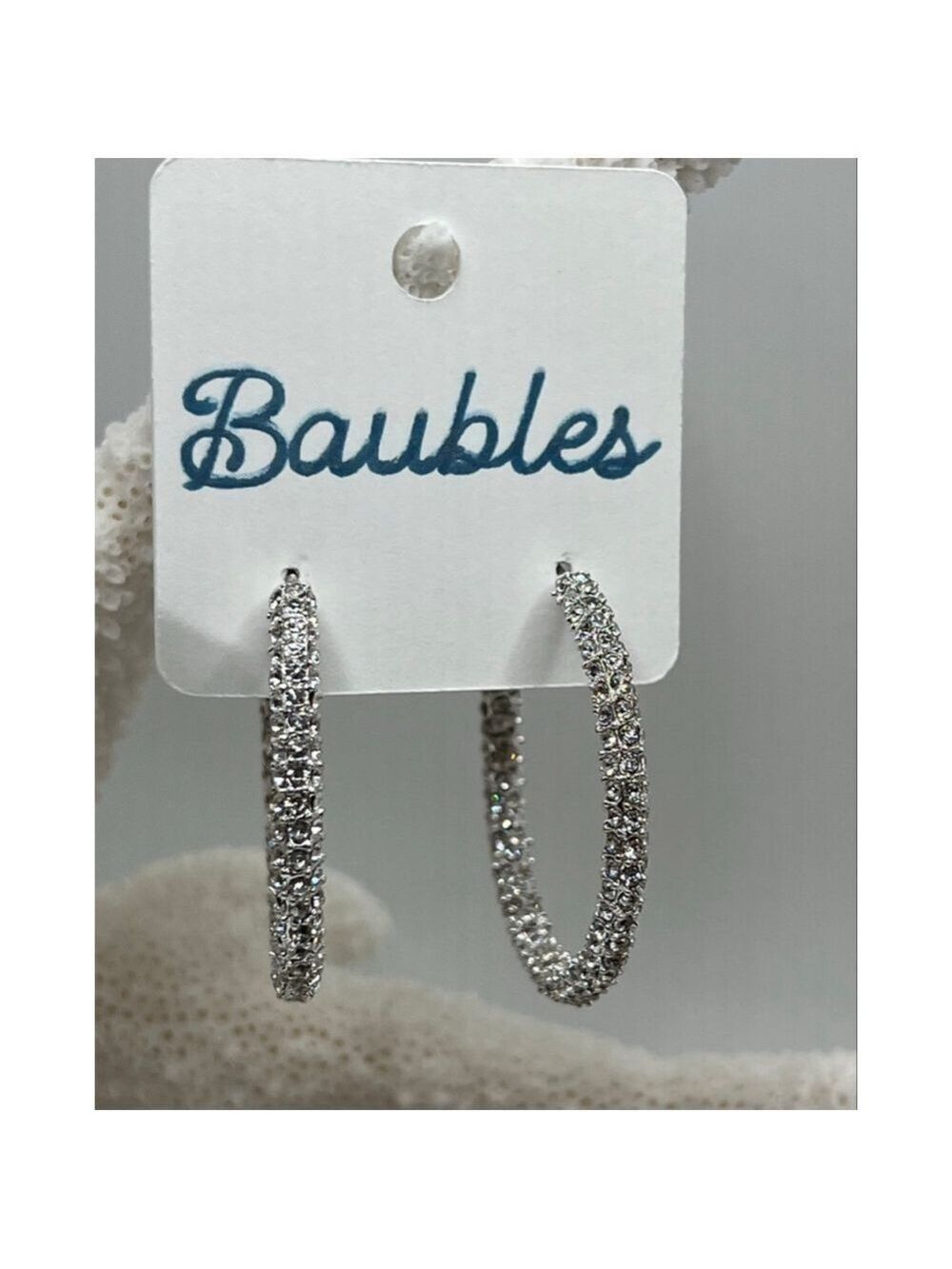 Baubles Silver Encrusted Austrian Crystal Earrings